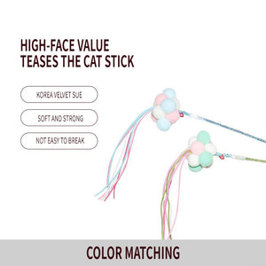 Cat Interactive Toy Stick Feather Wand With Small Bell Mouse Cage Toys Plastic Artificial Colorful Cat Teaser Toy Pet Supplies