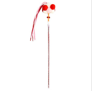 Cat Interactive Toy Stick Feather Wand With Small Bell Mouse Cage Toys Plastic Artificial Colorful Cat Teaser Toy Pet Supplies