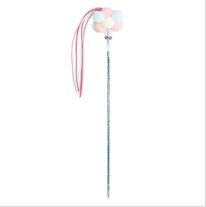 Cat Interactive Toy Stick Feather Wand With Small Bell Mouse Cage Toys Plastic Artificial Colorful Cat Teaser Toy Pet Supplies