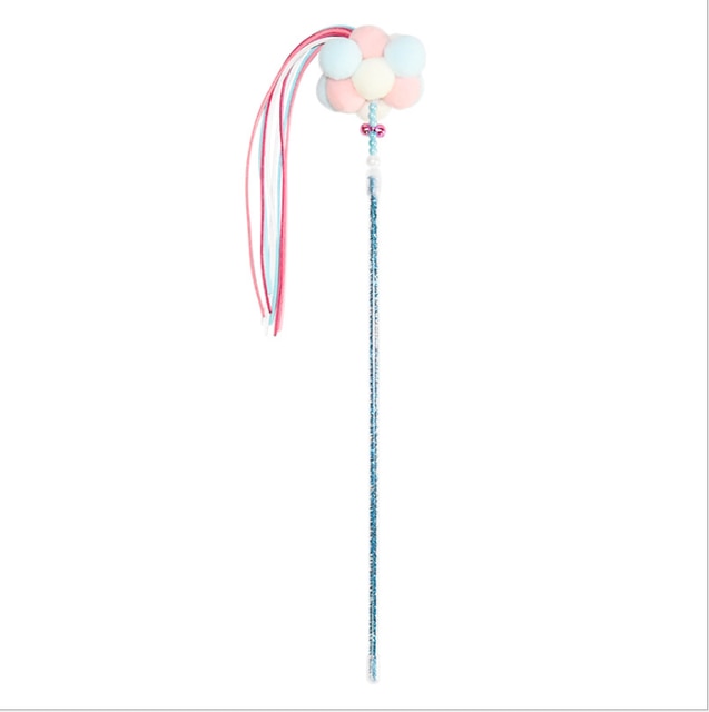 Cat Interactive Toy Stick Feather Wand With Small Bell Mouse Cage Toys Plastic Artificial Colorful Cat Teaser Toy Pet Supplies